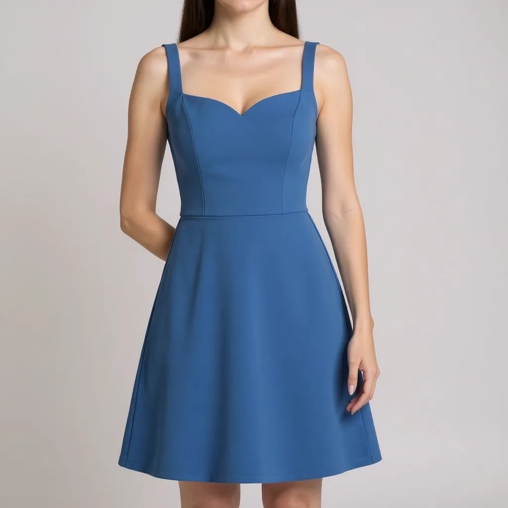 & Other Stories Cobalt Blue Cocktail Dress | Sleeveless Fit & Flare | Size 4 - Picture 3 of 7